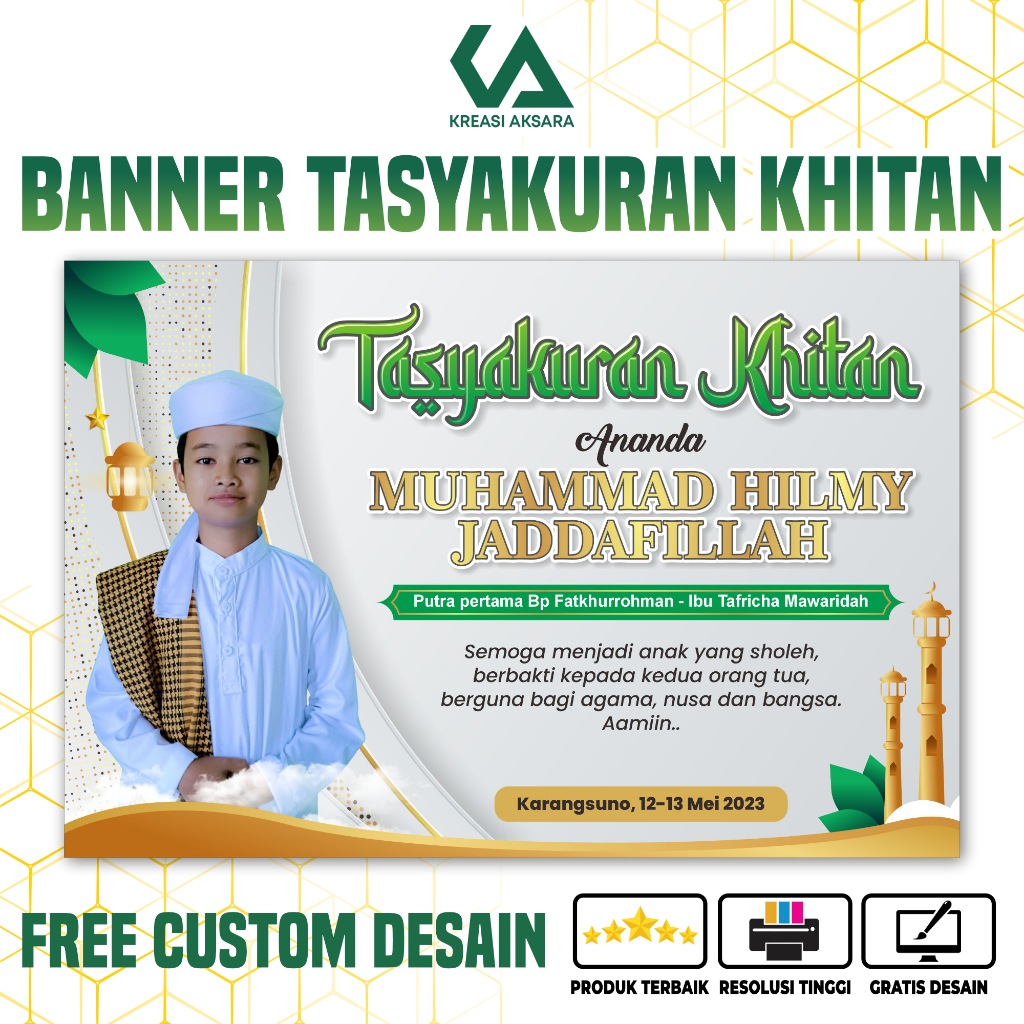 Banner Tasyakuran Khitan Custom Desain Gratis Spanduk Khitanan Bener Walimatul Khitan