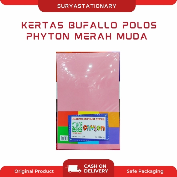 (PAK) KERTAS BUFALLO POLOS PHYTON MERAH MUDA / KERTAS BUFALLO