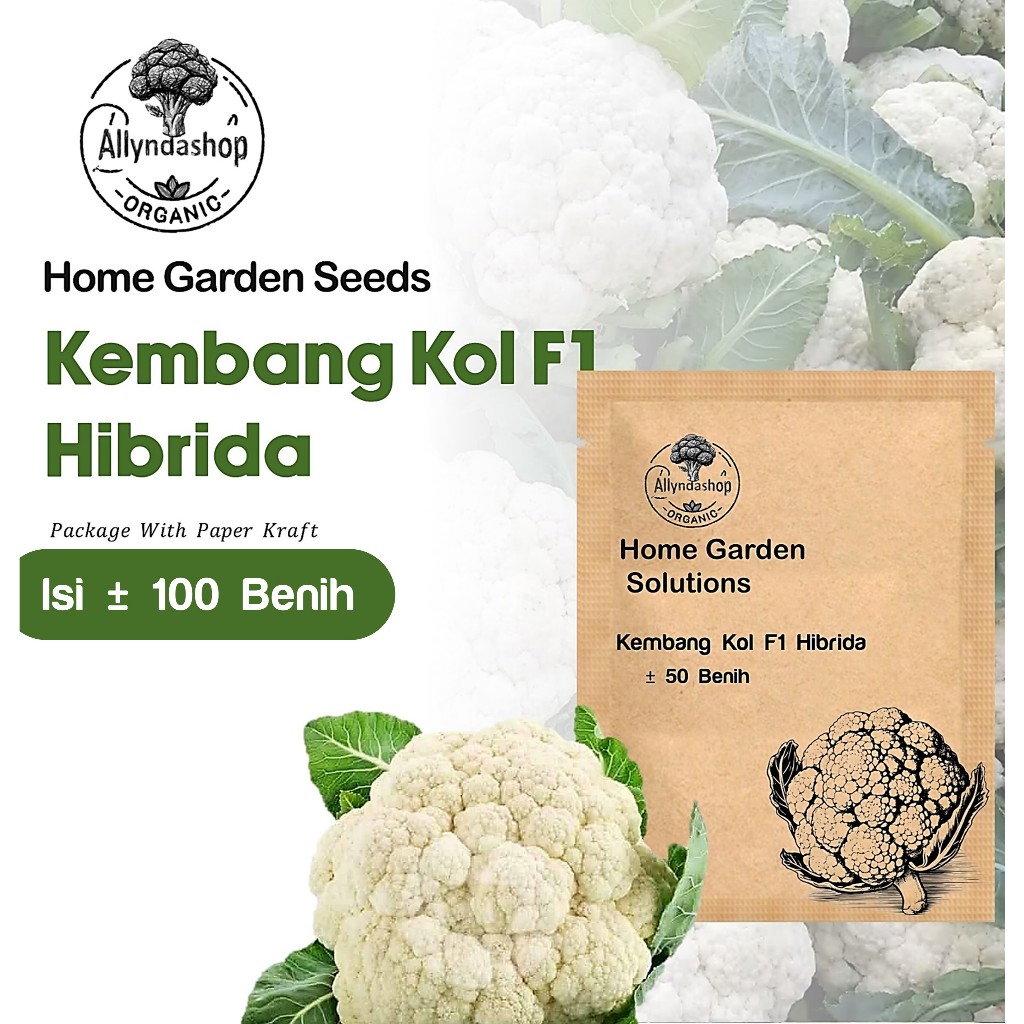 Biji - Bibit Benih Sayur Sayuran Brokoli Putih Kembang Kol F1 Hibrida