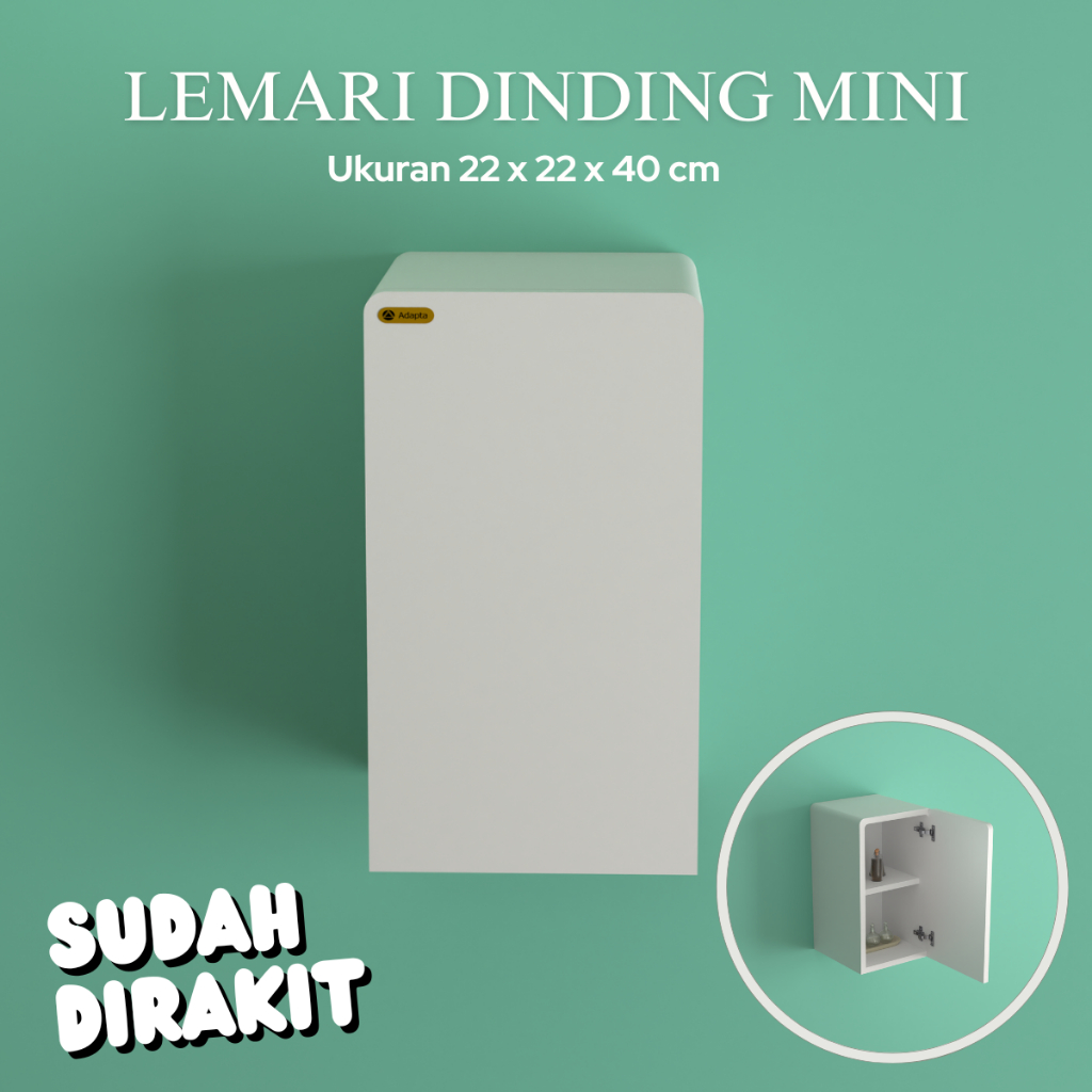 Adapta - Lemari Mini Gantung Dinding Aesthetic - Lemari Obat / Aksesoris Tempel Dinding - LEMI - C3