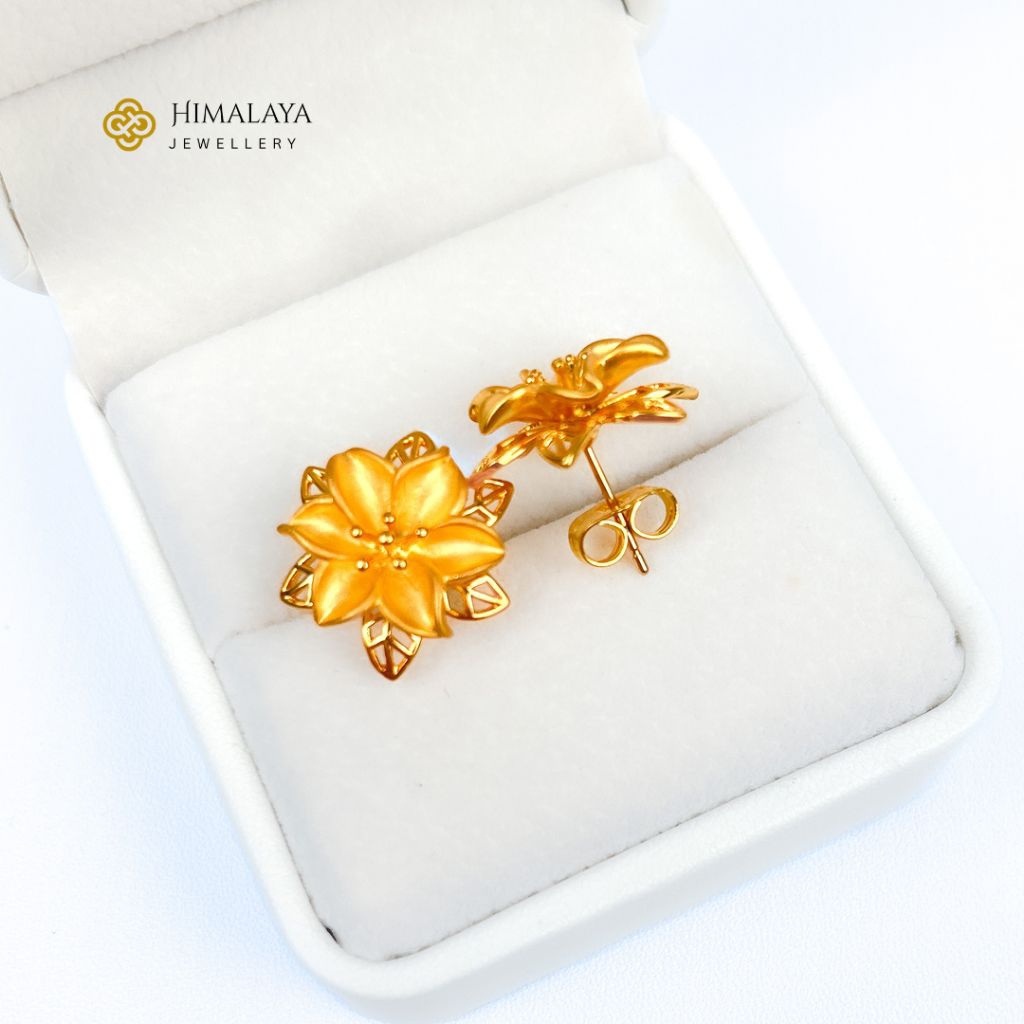 Anting Stud Tusuk Sumpel Motif Kendari Bahan﻿ Tembaga Lapis Emas Hongkong Himalaya Jewellery