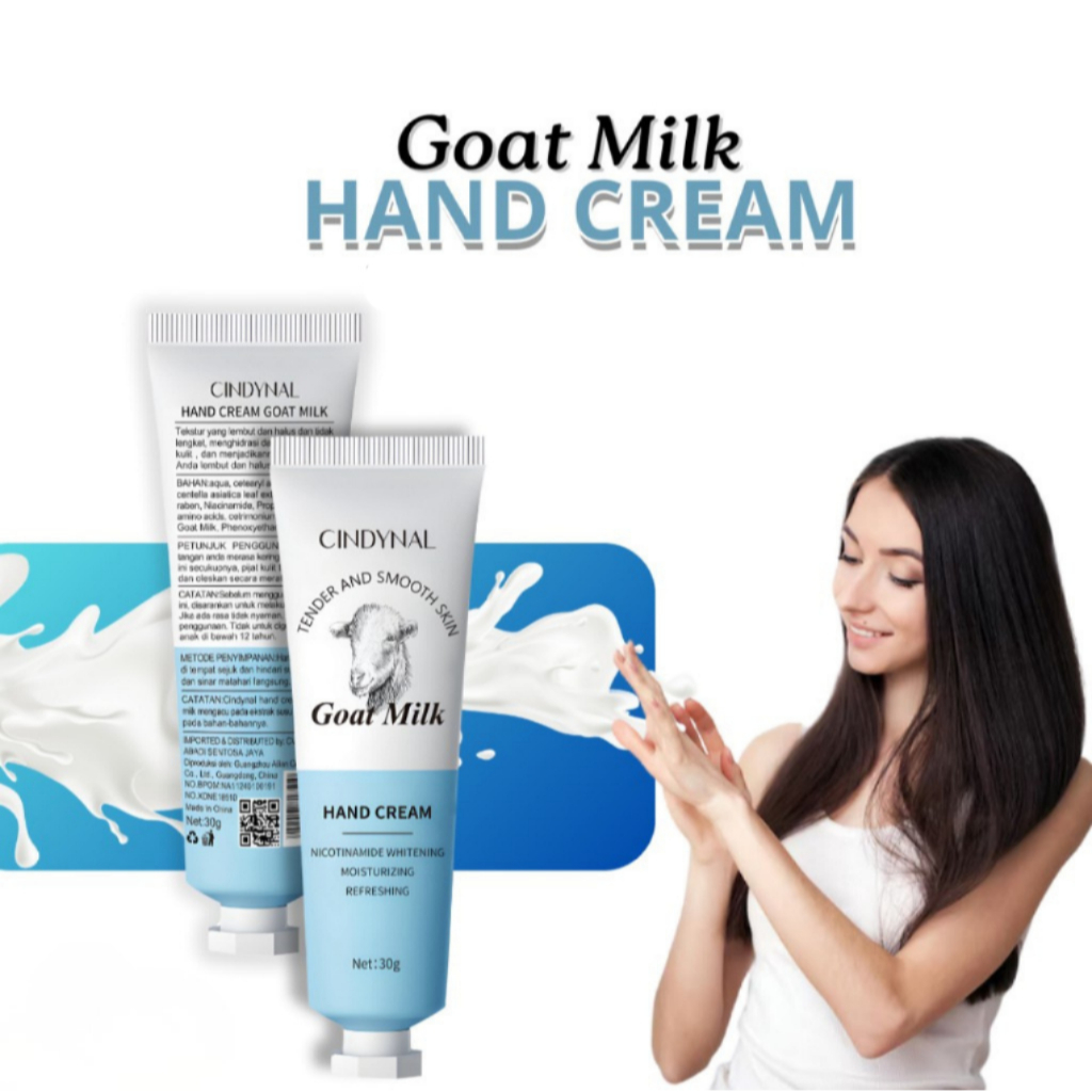 YZKMSKIN - Cindynal Hand Cream Goat Milk Niacinamide Krim Tangan 30ml Melembabkan Kulit