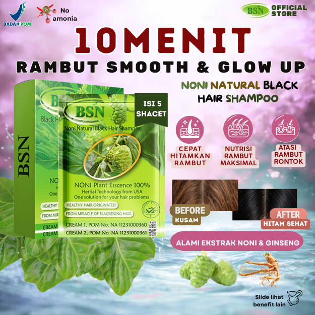 BSN Noni Shampoo isi 5 sachet | Sampo Mengkudu Penghitam rambut