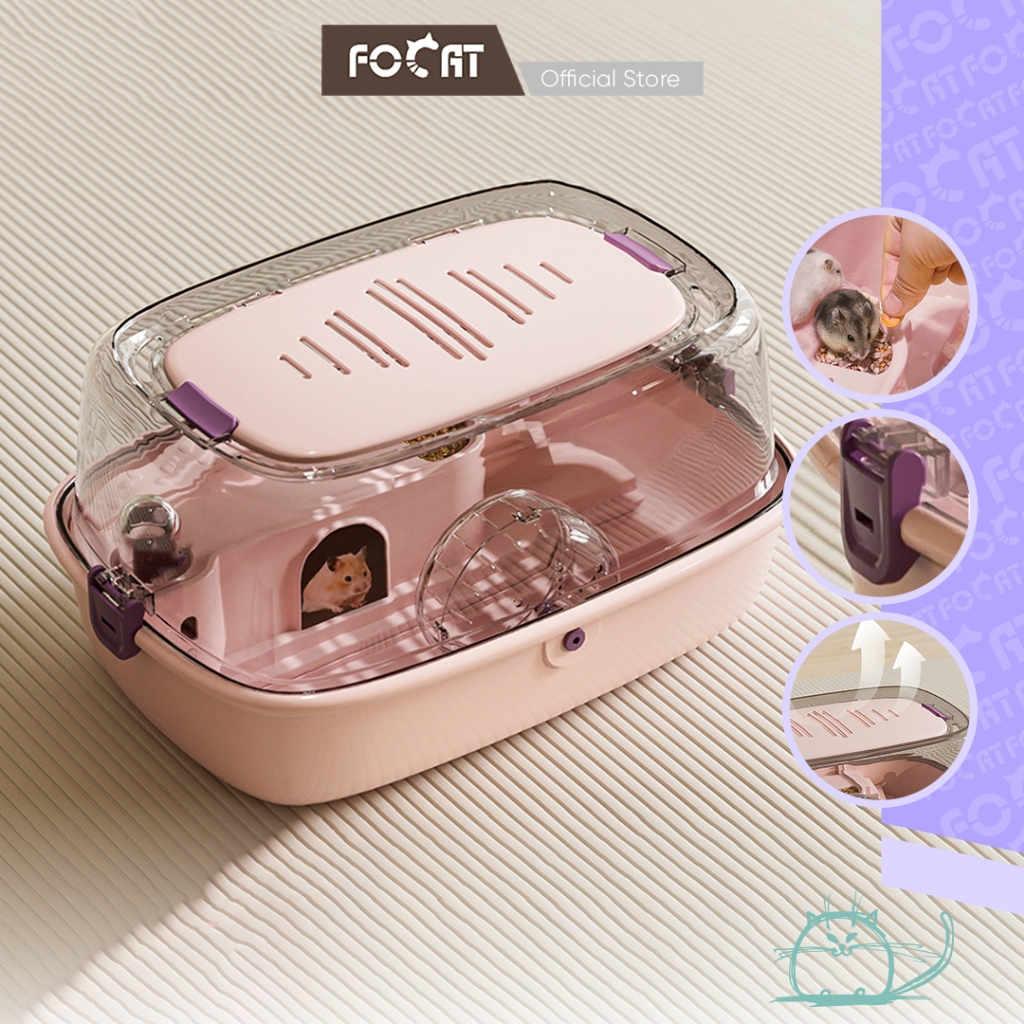 FOCAT Kandang Hamster Super Besar F21 Travelling Box / Cage Cargo / Rumah Hamster Ekstra Besar