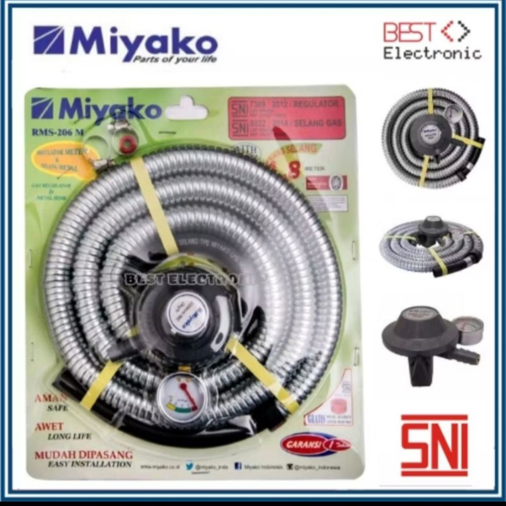 Miyako Selang + Regulator Kompor RMS 206 M / RMS206 / RMS 206M / RMS206M / RMS206 M ORIGINAL
