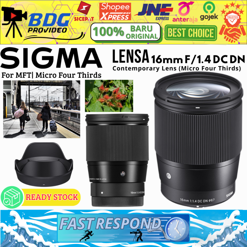 SIGMA AF 16mm f1.4 MFT / Lensa Sigma for Micro Four Thirds AF 16mm F/1.4 DC DN Contemporary