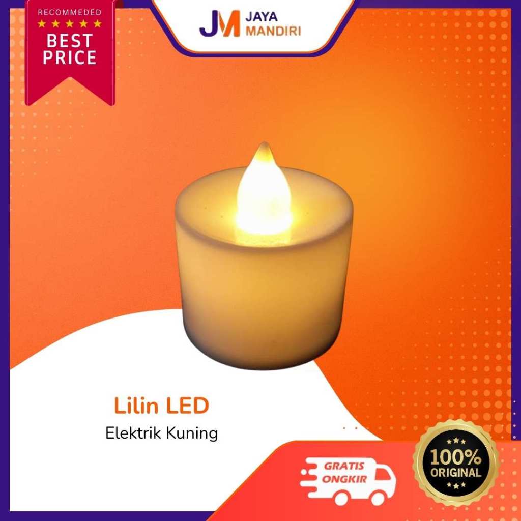 Lilin LED Elektrik Warna Kuning – Lampu Lilin Dekorasi (1 Pcs)