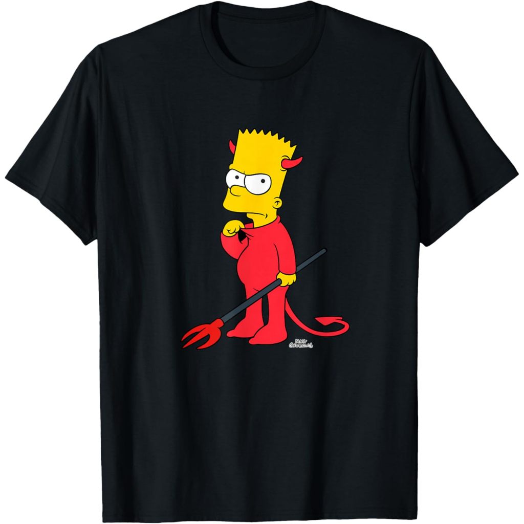 Kaos The Simpsons Bart Devil Suit Treehouse of Horrors Halloween T-Shirt – Baju Vintage 90s Retro Pr