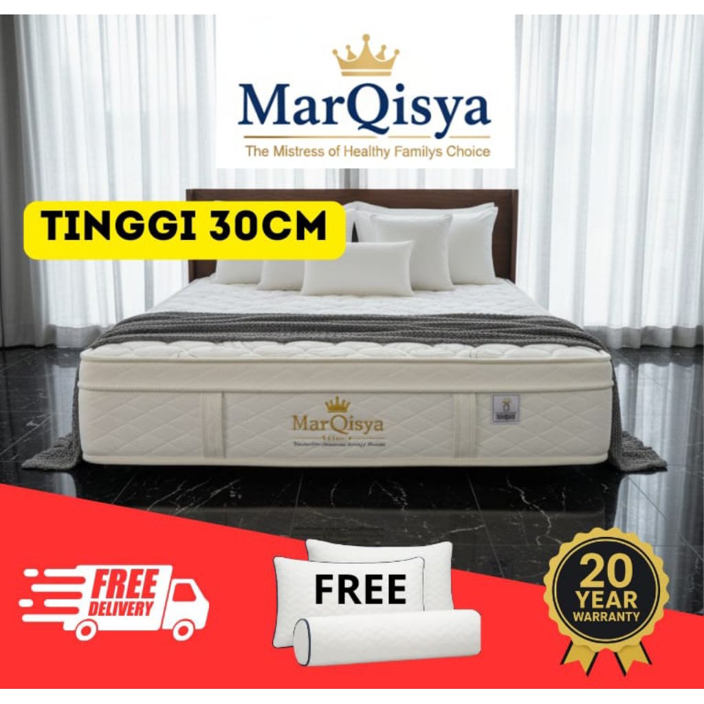 MARQISYA R40 tebal 30cm Kasur Busa Rebonded dengan Cover Quilting Premium Garansi 20th ready semua u