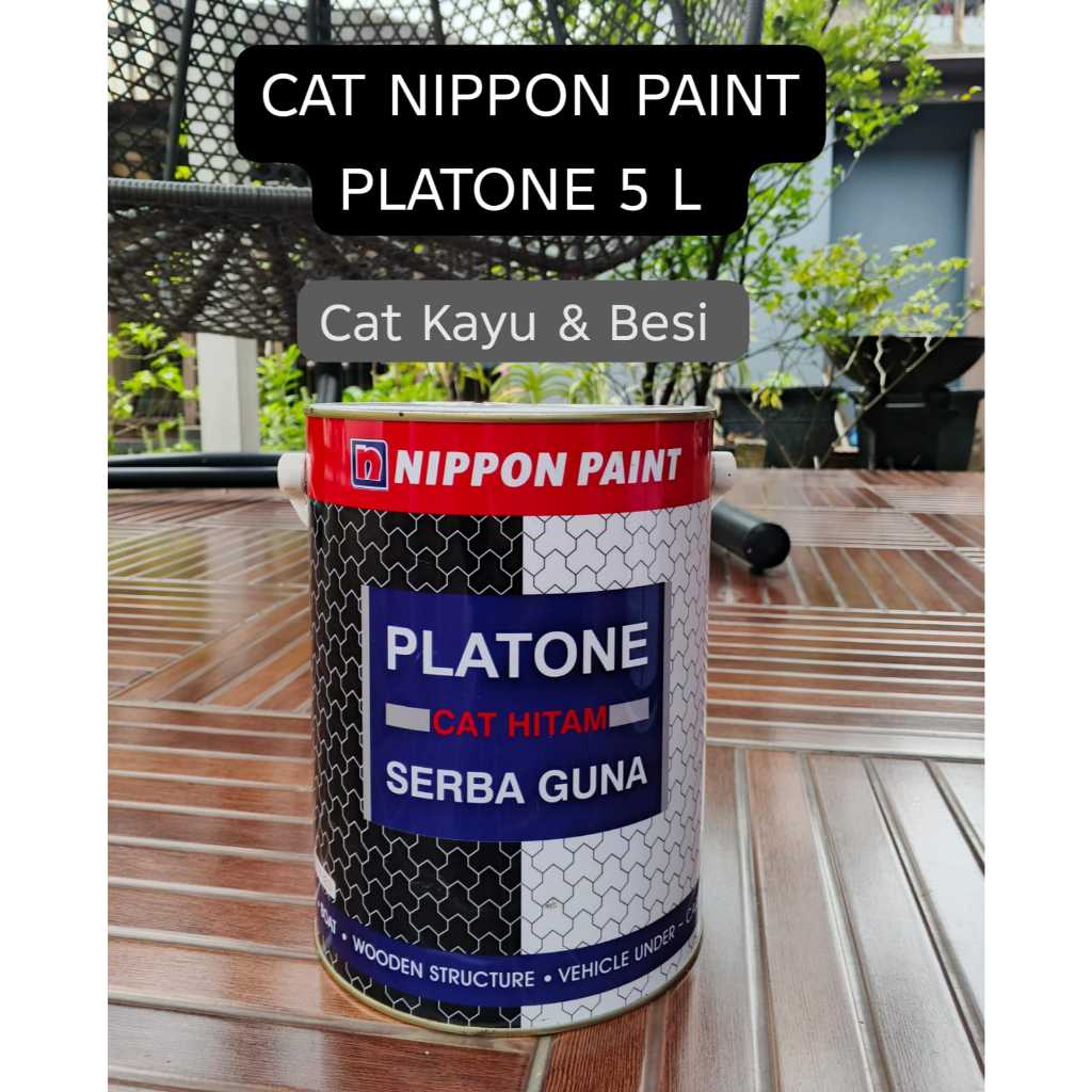CAT KAYU DAN BESI NIPPON PAINT  PLATONE SERBAGUNA MINYAK HITAM 5KG