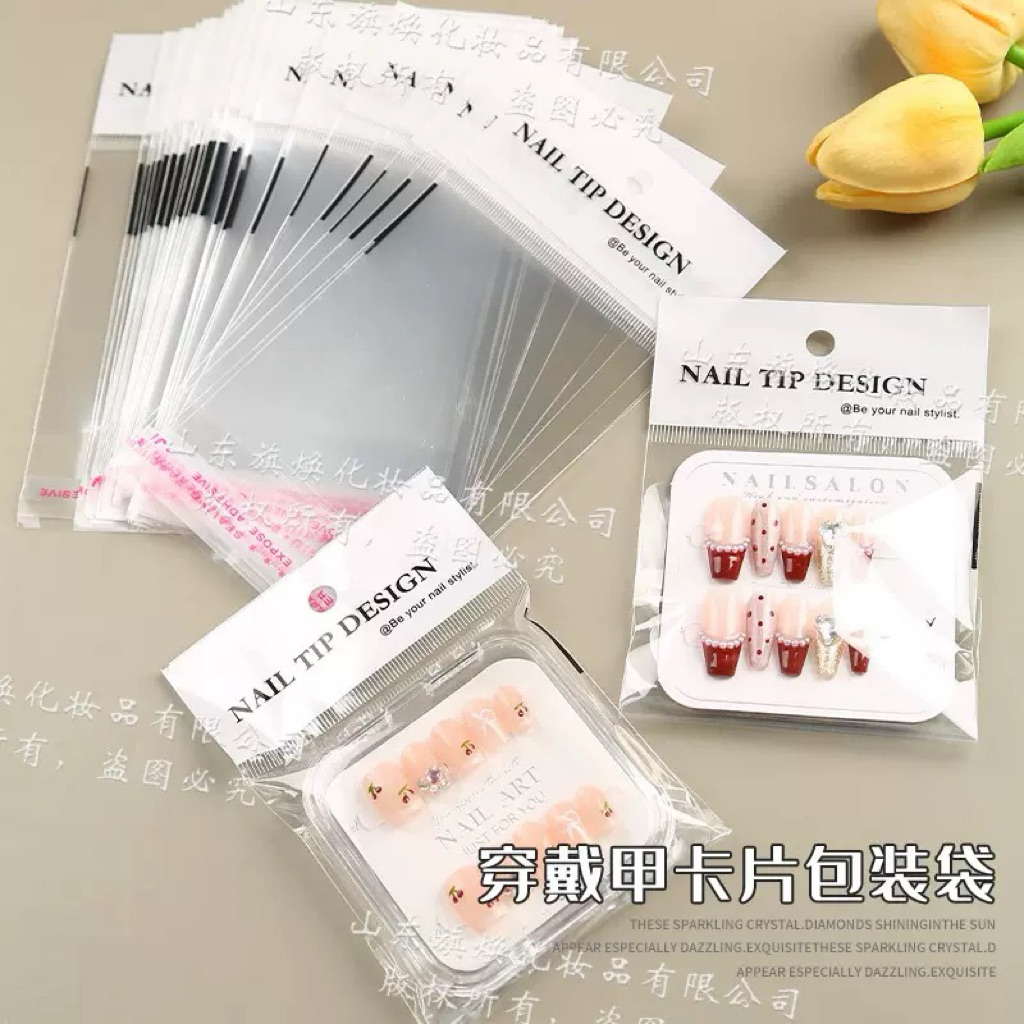 Plastik Kemasan Nail Art / Plastik Box Kuku Palsu Isi 10 lembar / TIDAK BISA CUSTOM NAMA