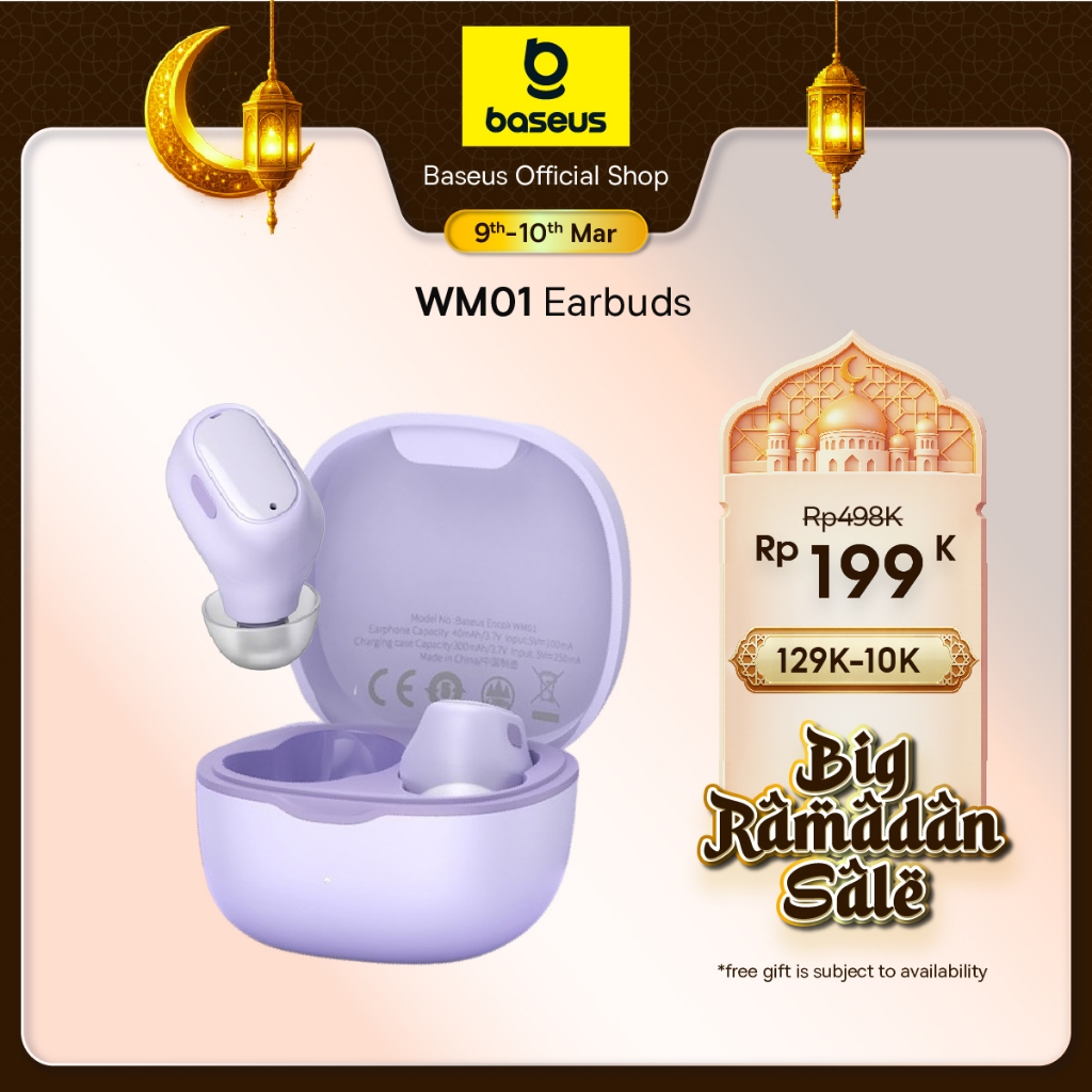 Baseus Bowie WM01 Upgrade Edition True Wireless Earphones TWS Mini Earbuds Earphone Bluetooth