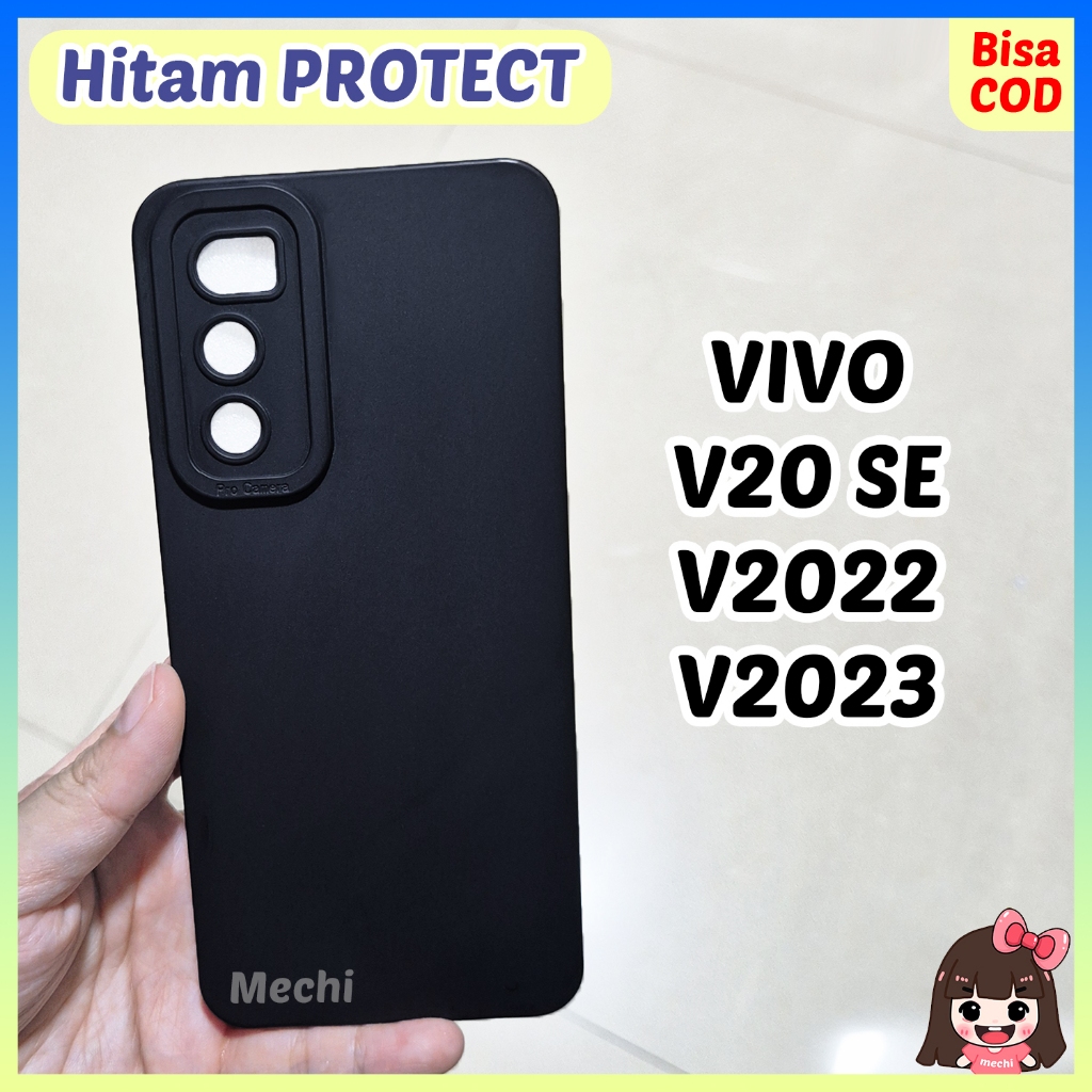 Case VIVO V20 SE / V2022 / V2023 Softcase Lentur Black Matte SIlikon Hitam Karet Polos