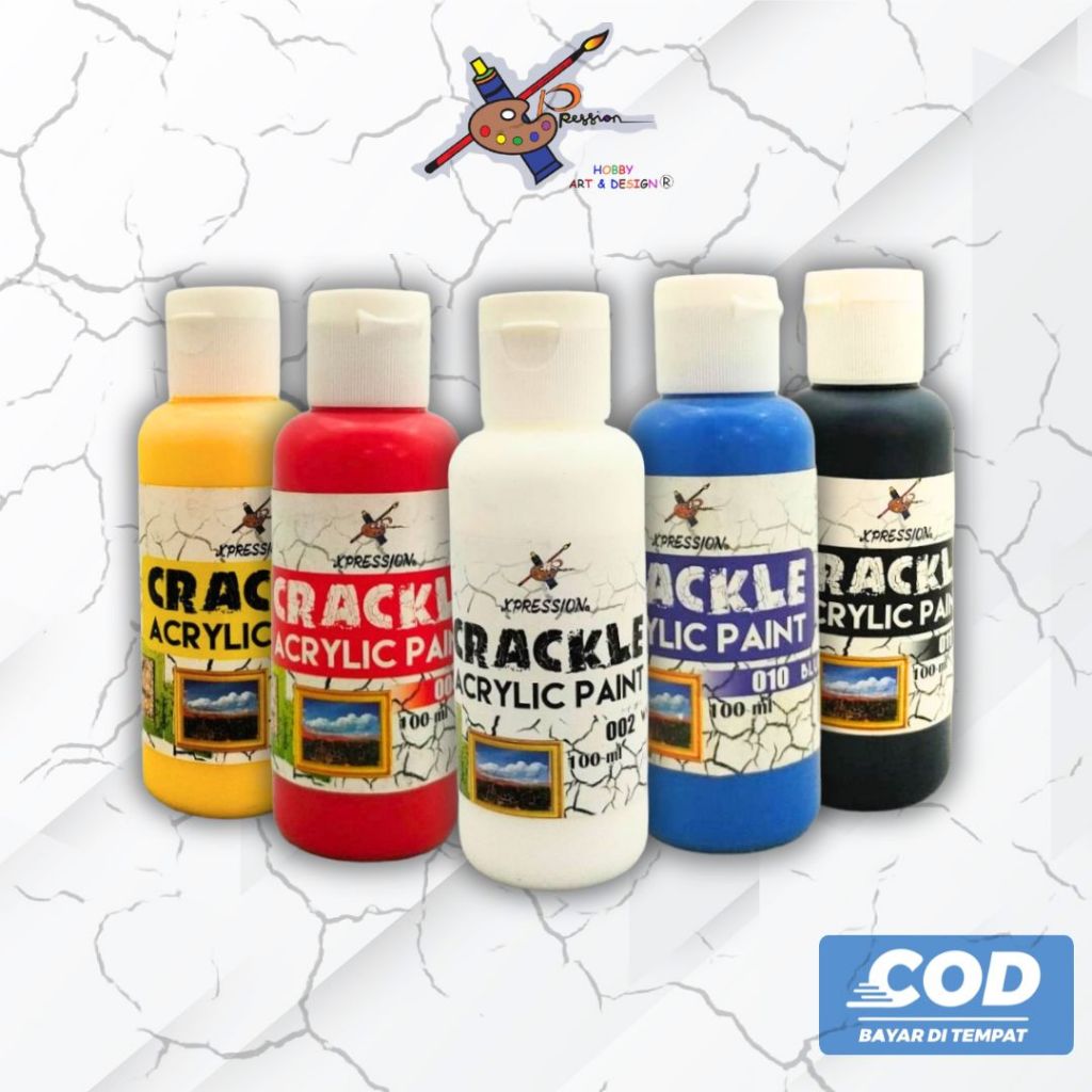XP CRACKLE PAINT 100ML UNTUK MEMBUAT EFEK TEKSTUR PECAH PADA CAT AKRILIK