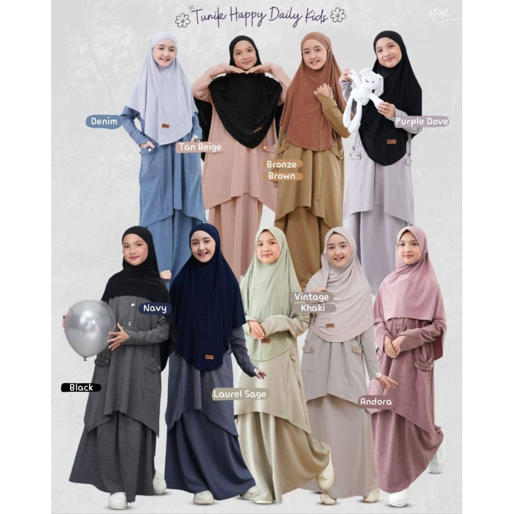 TUNIK ROK ANAK  HAPPY BY KFM KIDS | TUNIK ROK ANAK | TUNIK ROK KNIT | TUNIK ROK CASUAL
