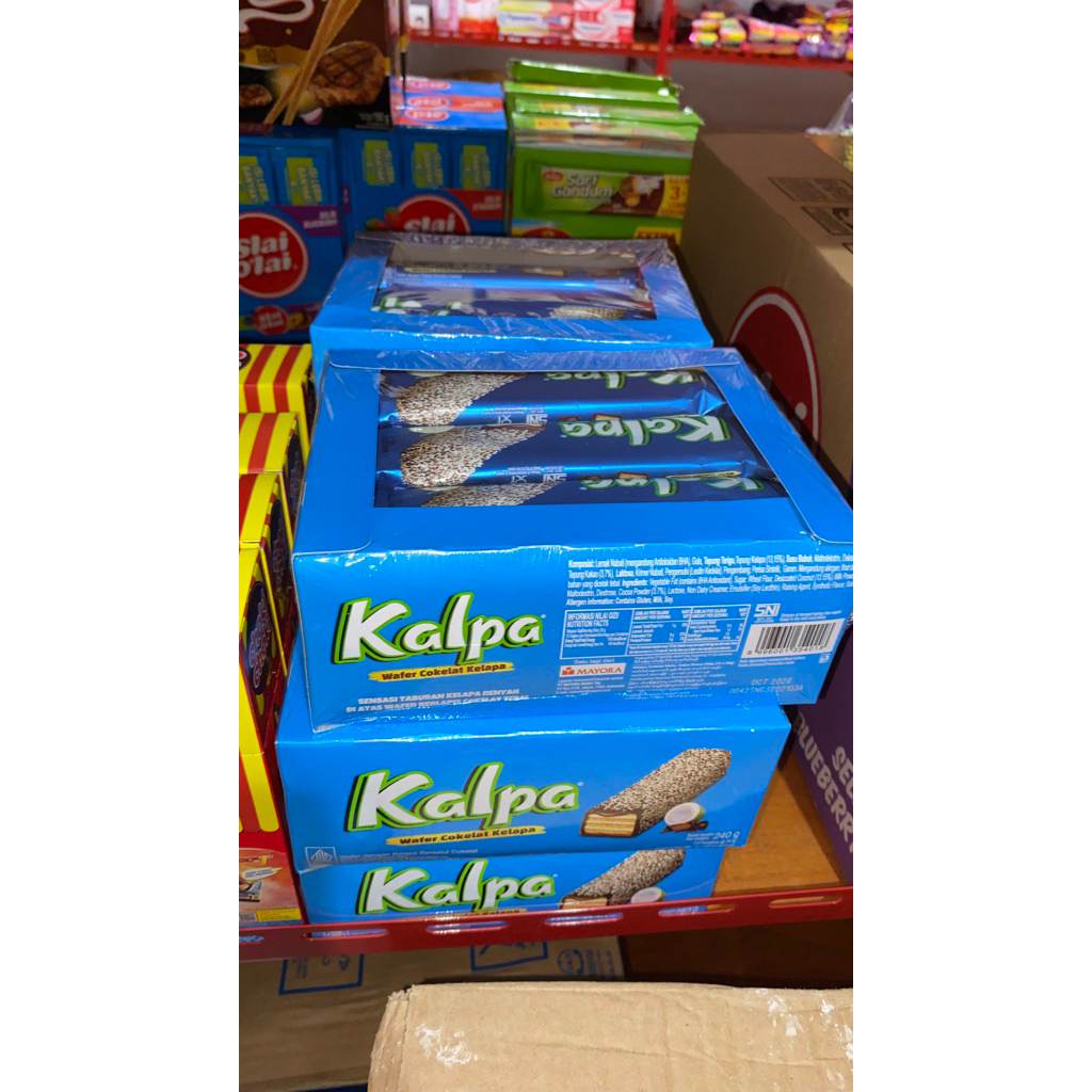 Kalpa Wafer Coklat Kelapa - Taburan Kelapa, Sensasi Coklat, Krim Kelapa