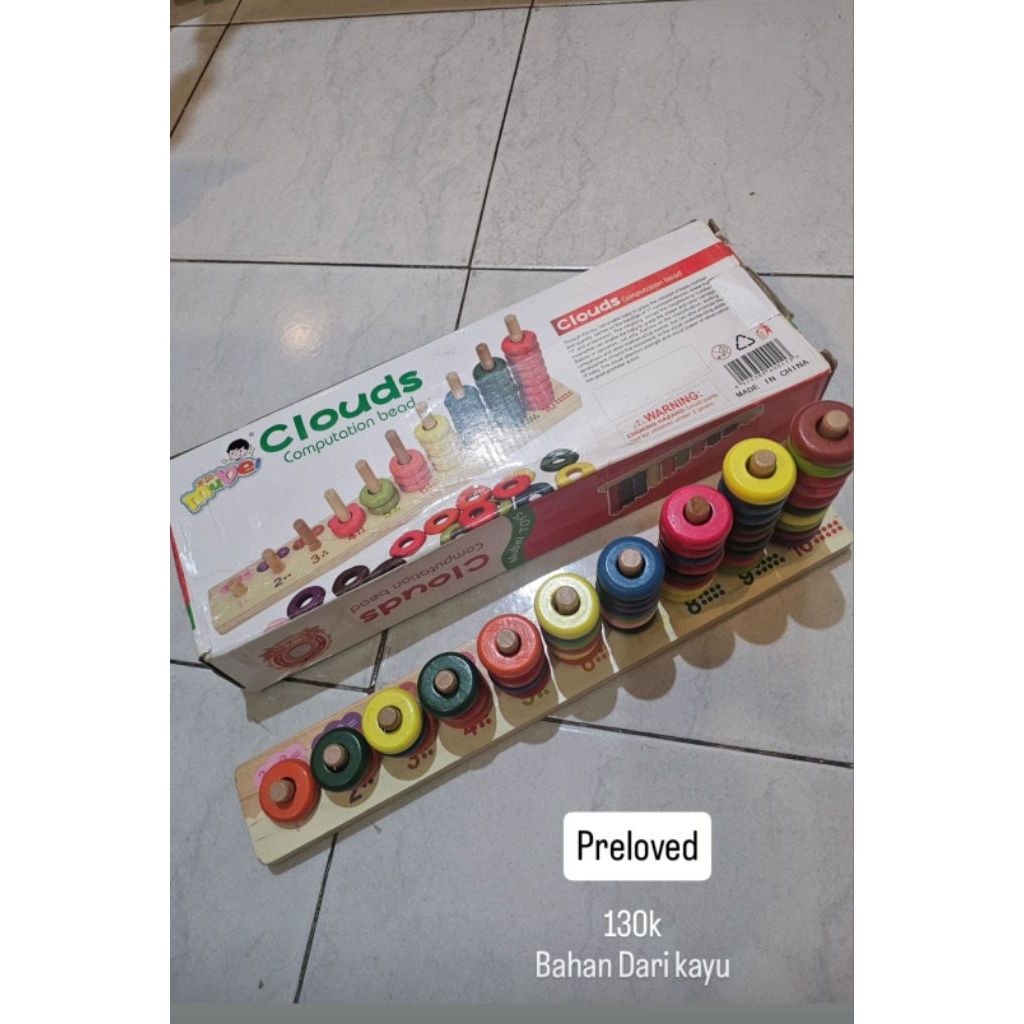 mainan kayu susun ring preloved