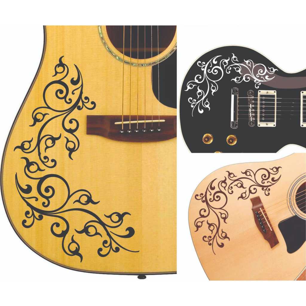 Sticker Body Gitar Flower Gitar Akustik