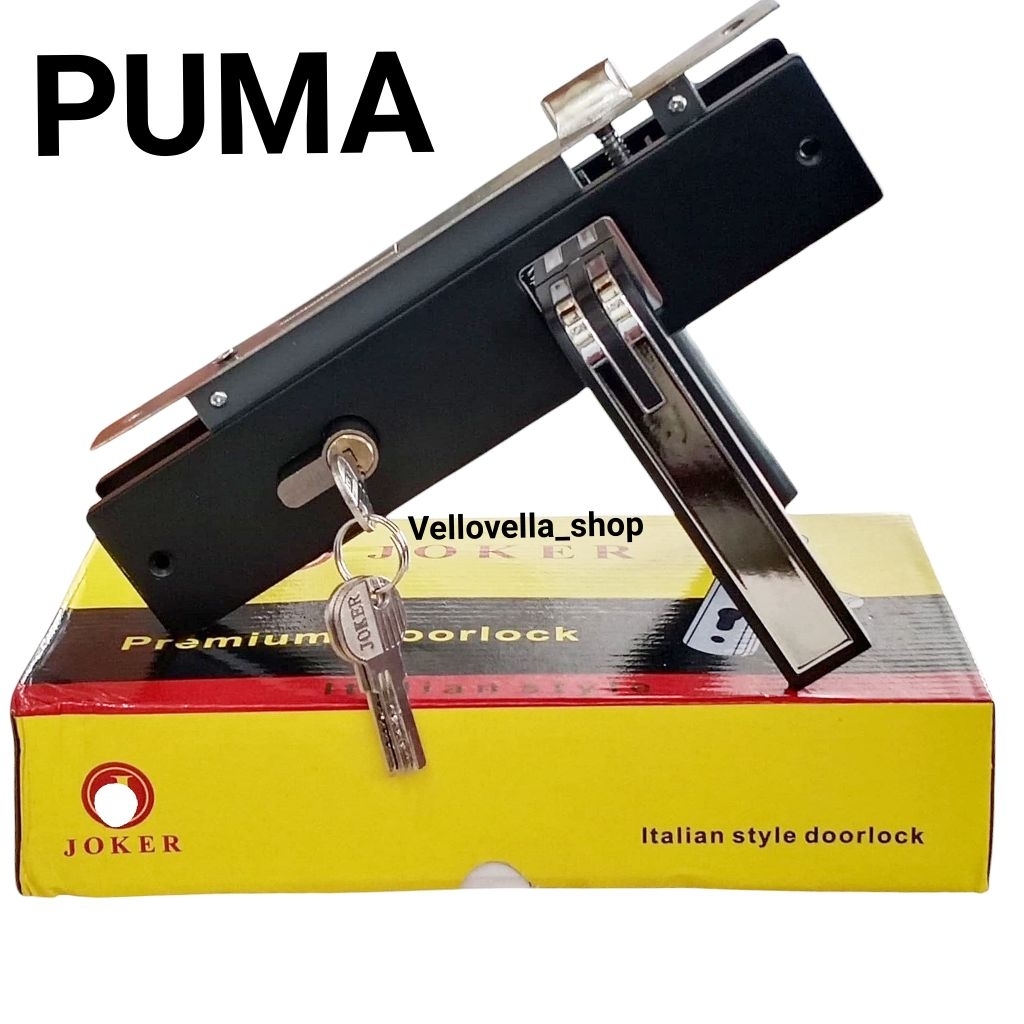Gagang pintu JOKER Besar full set hitam PREMIUM 25cm / Kunci pintu besar full set hitam / handle pin