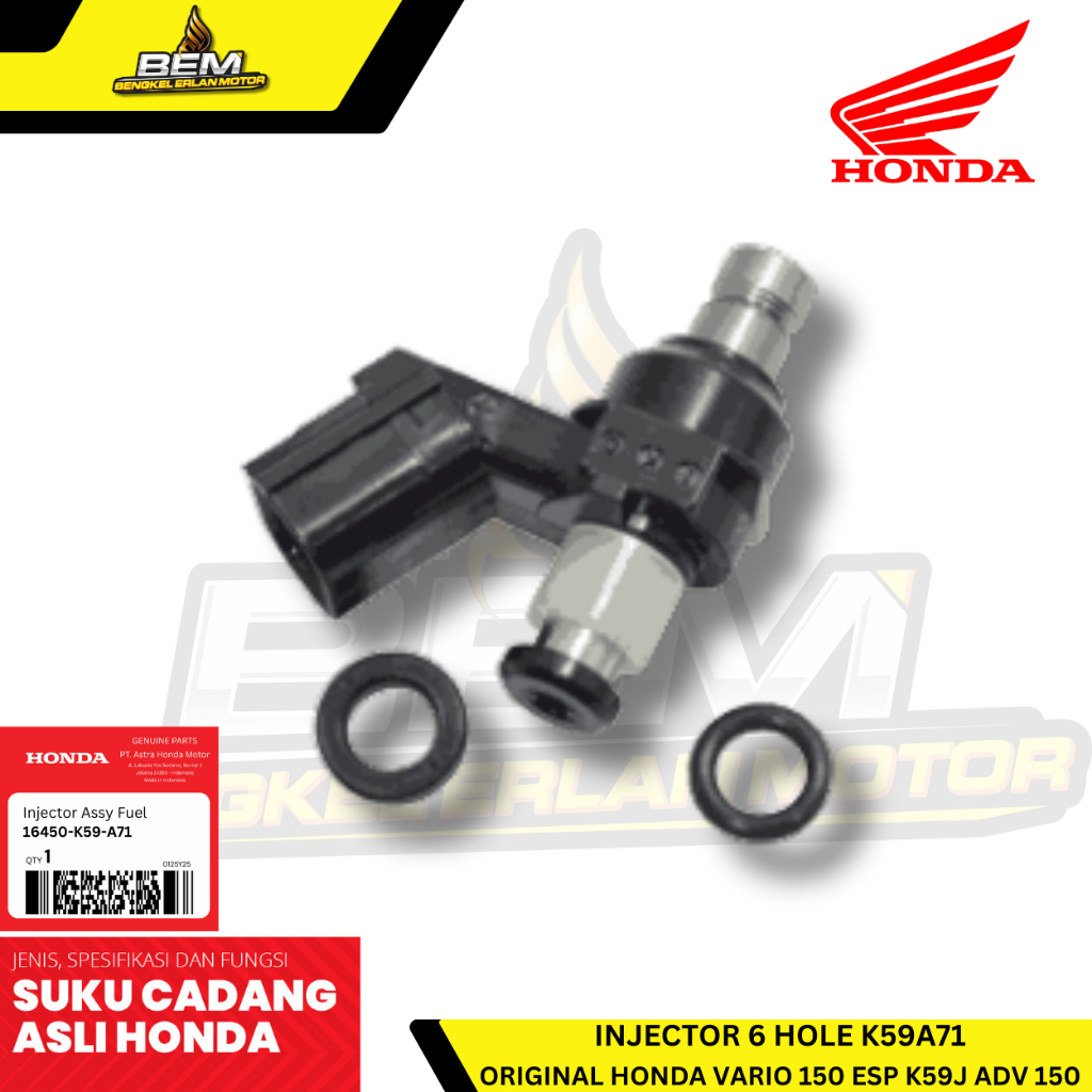 16450-K59-A71 INJEKTOR K59A71 (6 HOLE) NEW VARIO 150 K59J ADV 150 ORIGINAL HONDA