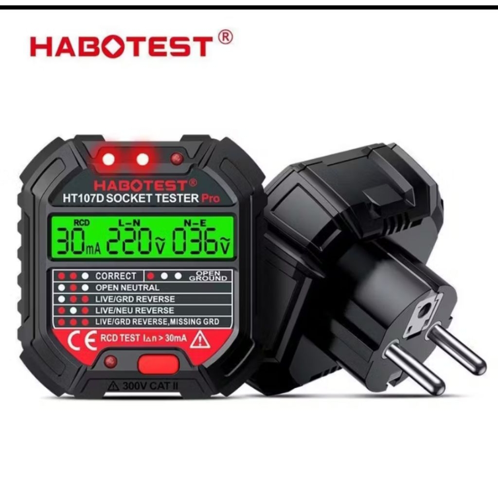 Habotest HT107D Digital Smart Socket Tester Detector Voltage Test Ori - HT107D