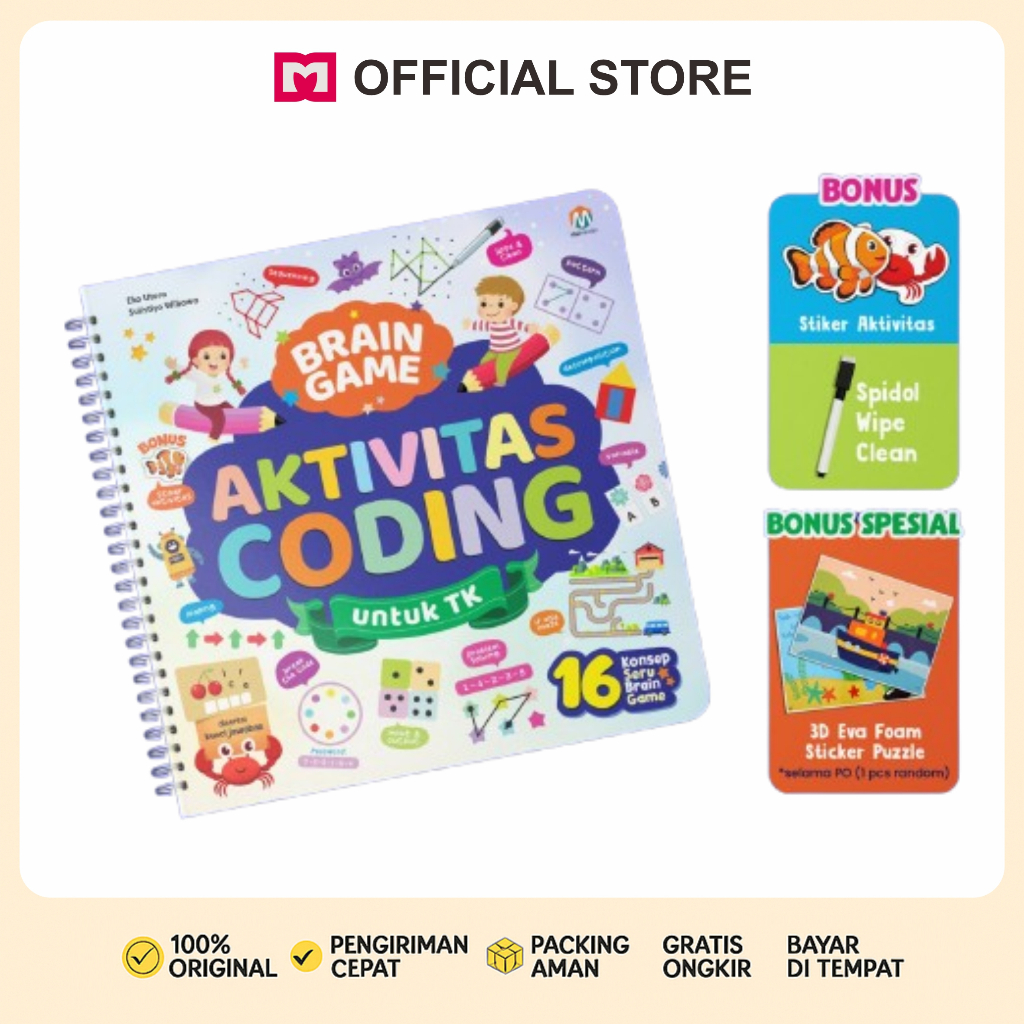 DM Bookstore - Buku Anak Balita Brain Game Aktivitas Coding untuk Usia 3+ Tahun