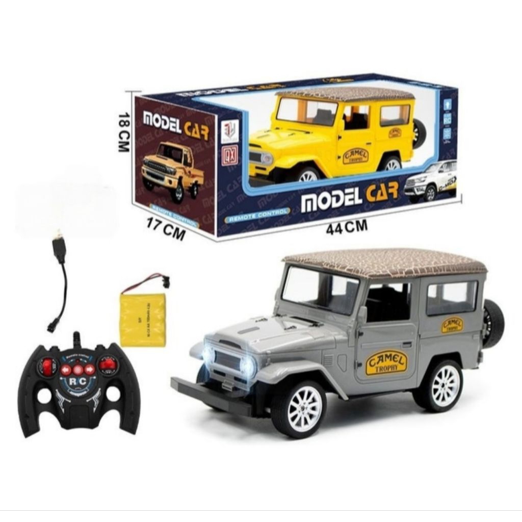 Mainan Anak Mobil Strong Jeep Offroad Wrangler Power Adventure Ada LAMPU RC Remote Control SKALA 1:1