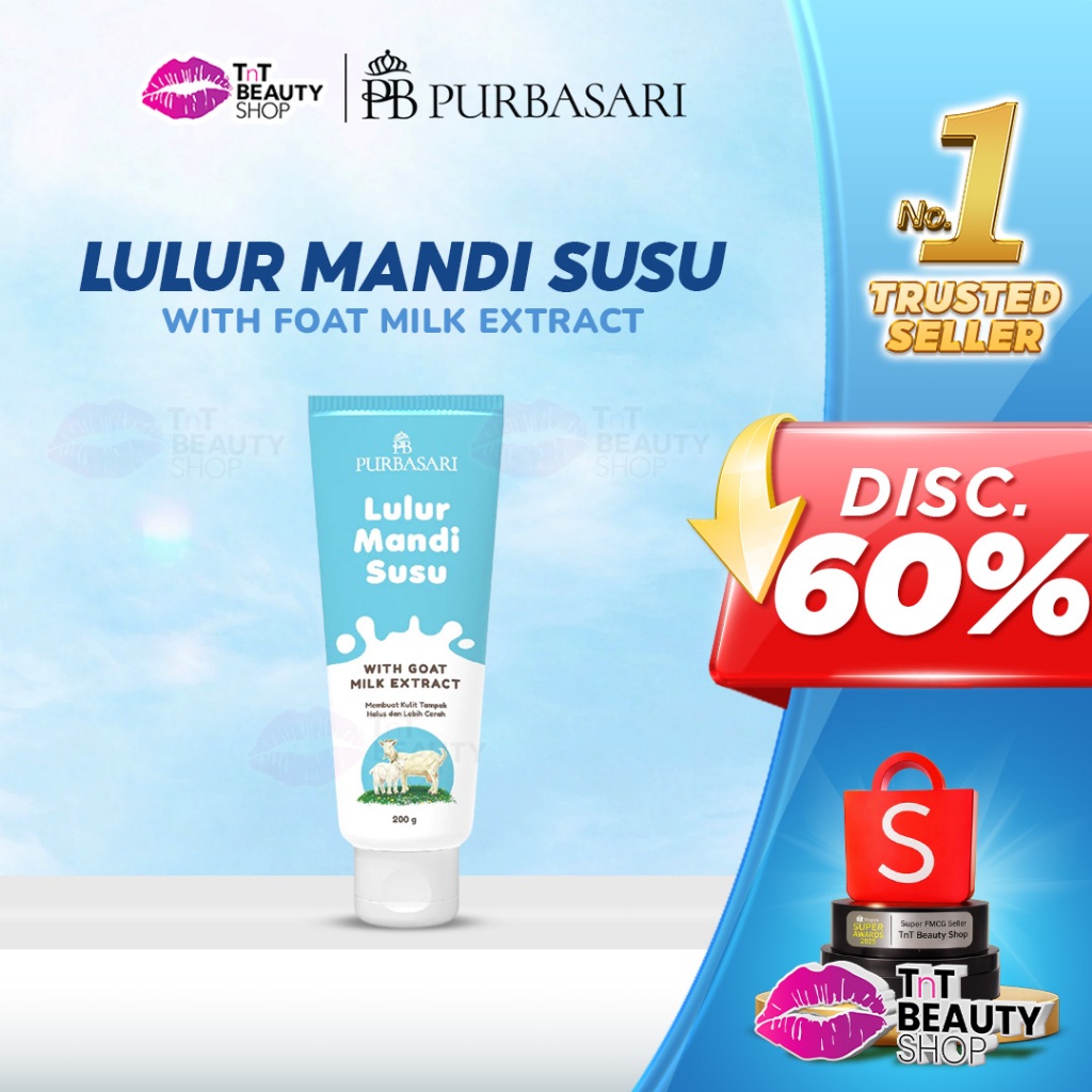 Purbasari Lulur Mandi Susu Kambing Tube 200 gr Goat Milk Melembabkan Mencerahkan | TnT Beauty Shop
