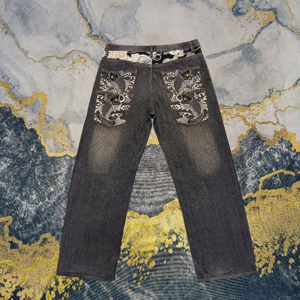 Celana Jeans Sukajan Koi Double Pocket