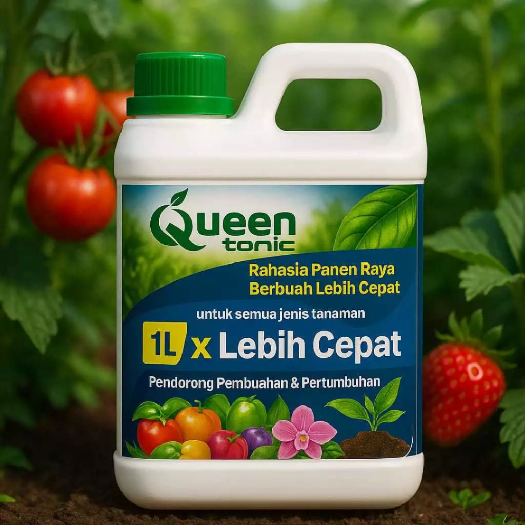 Queen Tonic 1L Pupuk Cair Untuk Semua Jenis Tanaman, Dorong Buah Dan Pertumbuhan
