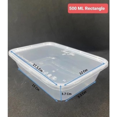 TKKH THINWALL 500 ML RECTANGLE BRAND RANDOM THINWALL PERSEGI PANJANG 500 ML RECT/KOTAK MAKANAN BENIN