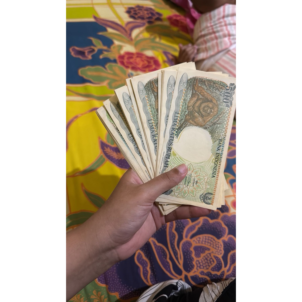 (Au/Unc/Gress) Uang kuno 500 rupiah orang utan tahun 1997 rp.500 monyet bukan rp 500 kera gantung