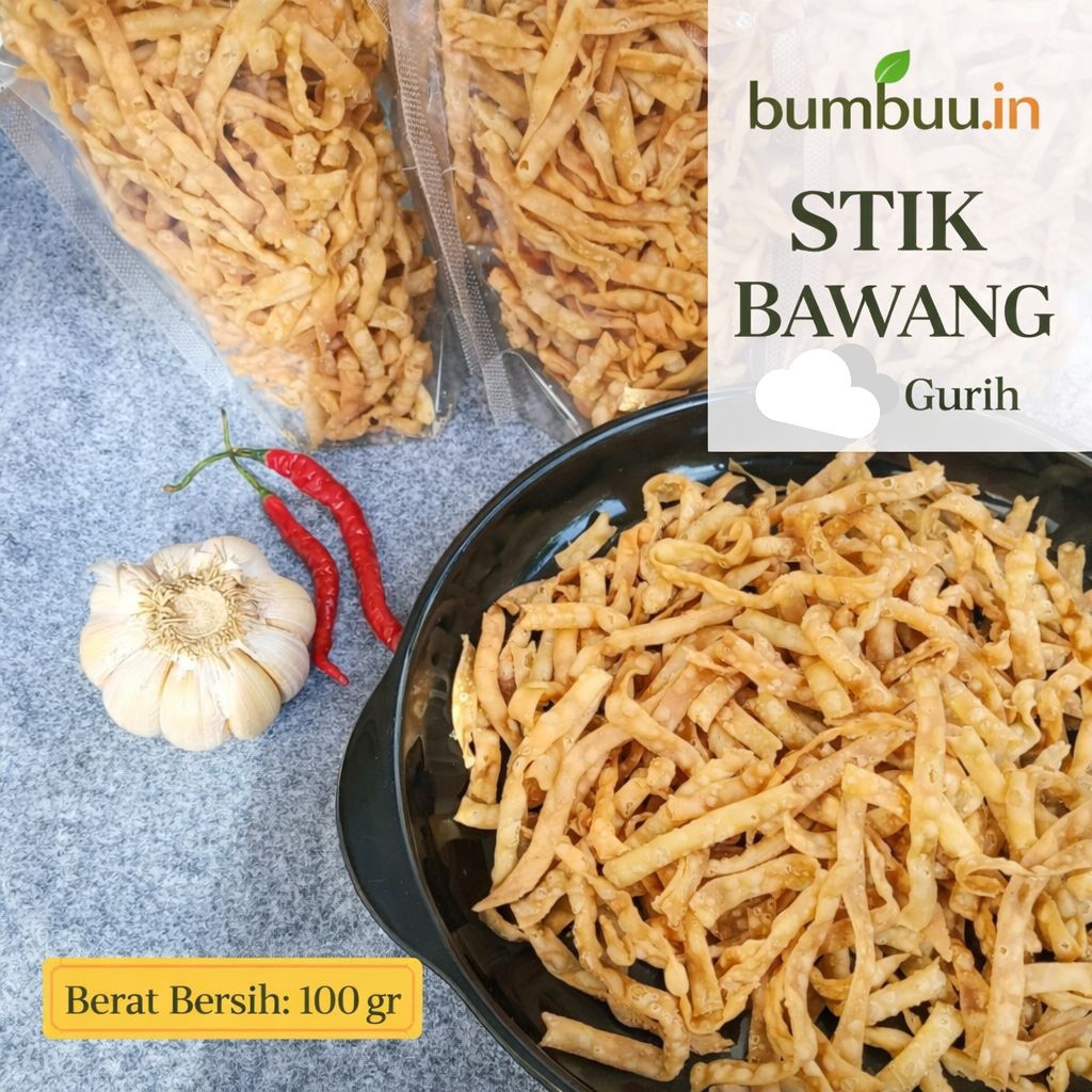 Stik Bawang Gurih Renyah 100gr Kue Bawang / Stik Pangsit / Keripik Bawang Snack Enak / Homemade