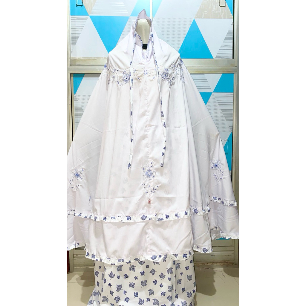 mukena alief putih /motif white series / mukena santri / mukena gontor / mukena