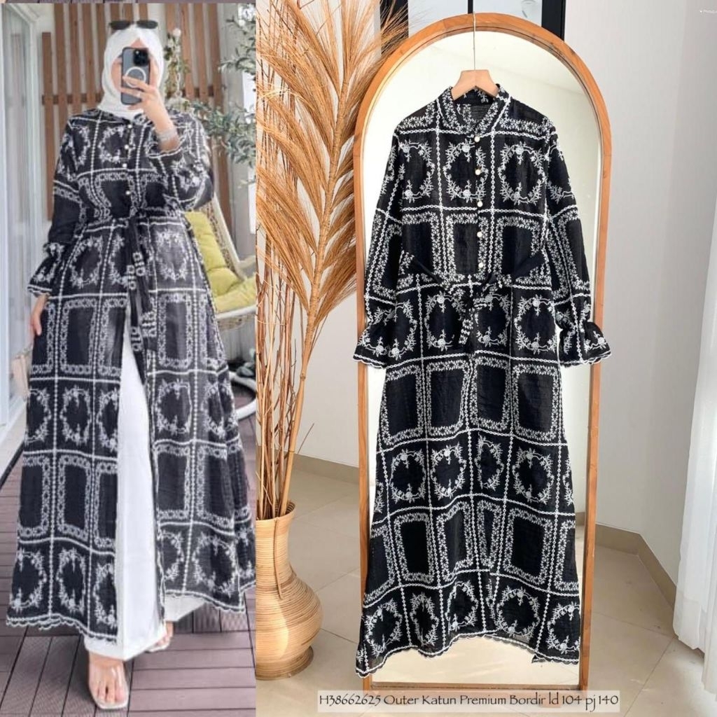 Real pic ORIGINAL dan TERMURAH Gamis Linen PREMIUM Butik / MIDI Dress cotton linen PREMIUM / Gamis J