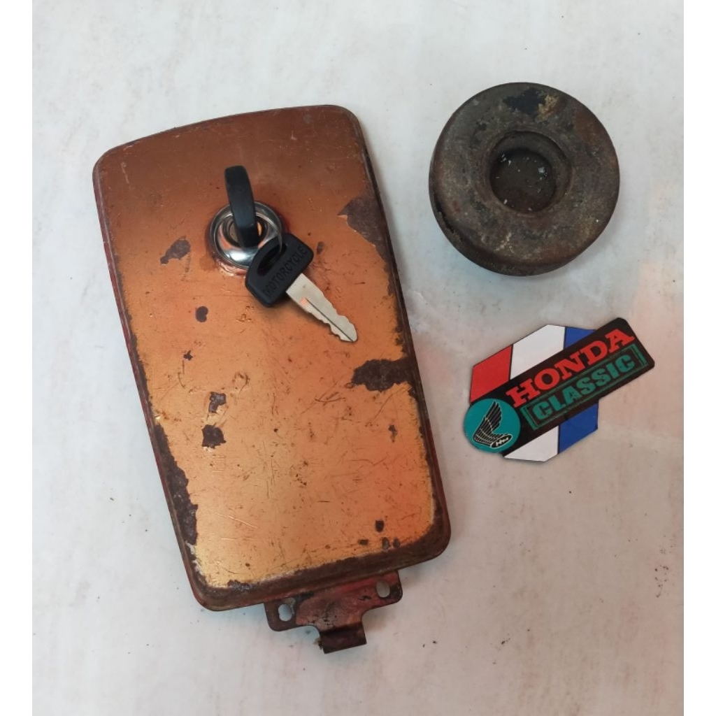 tutup tangki honda gl100 original paint set kunci