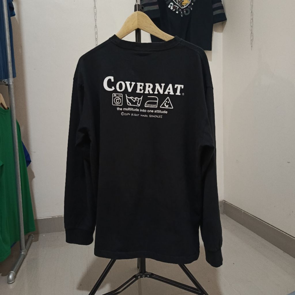 Kaos Lengan Panjang Long Sleeve Covernat X Mark Gonzales Black Size XL