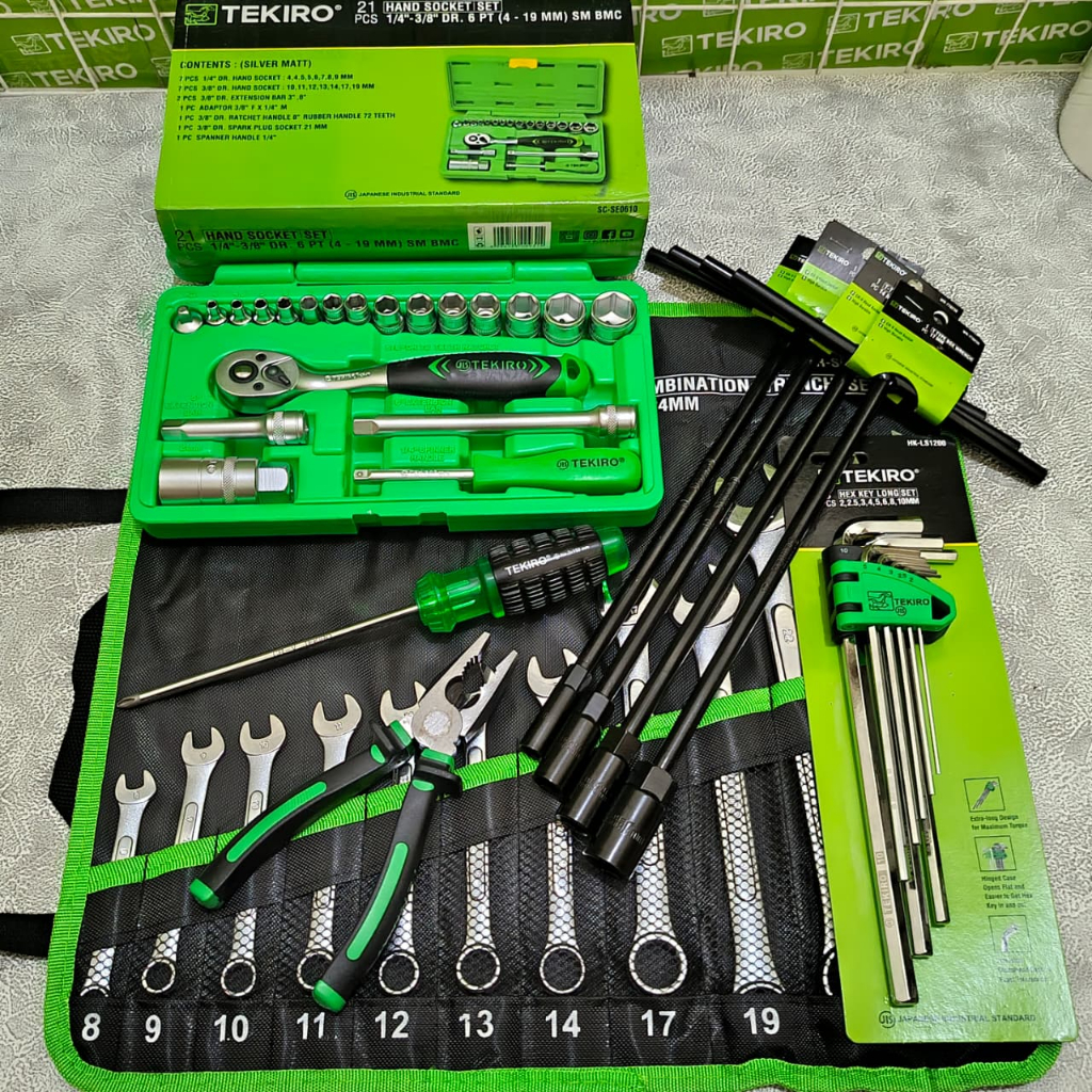 TEKIRO Paket Bengkel lengkap 6Set Box / Alat Bengkel /Peralatan Bengkel / Hand Tools Set