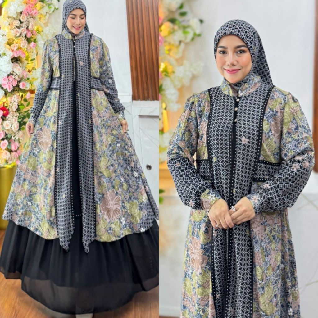 ZENINA SERIES by HUMAIRA Gamis Set Scraft Syari Branded Premium Ceruty Jersey Premium