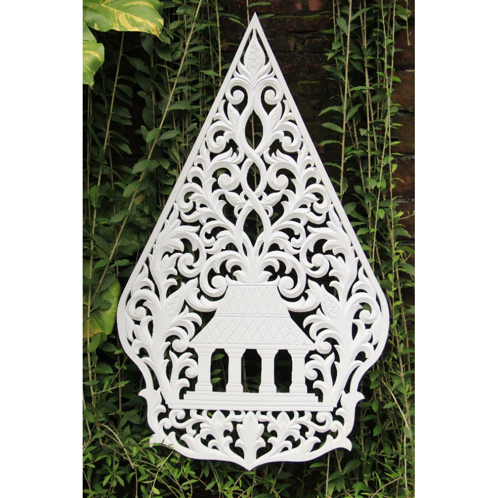 GUNUNGAN WAYANG 3D UKIR SPON KARET/ATI MOTIF JOGLO TERAS TINGGI 130cm LEBAR 80cm tebal 1,2cm warna G