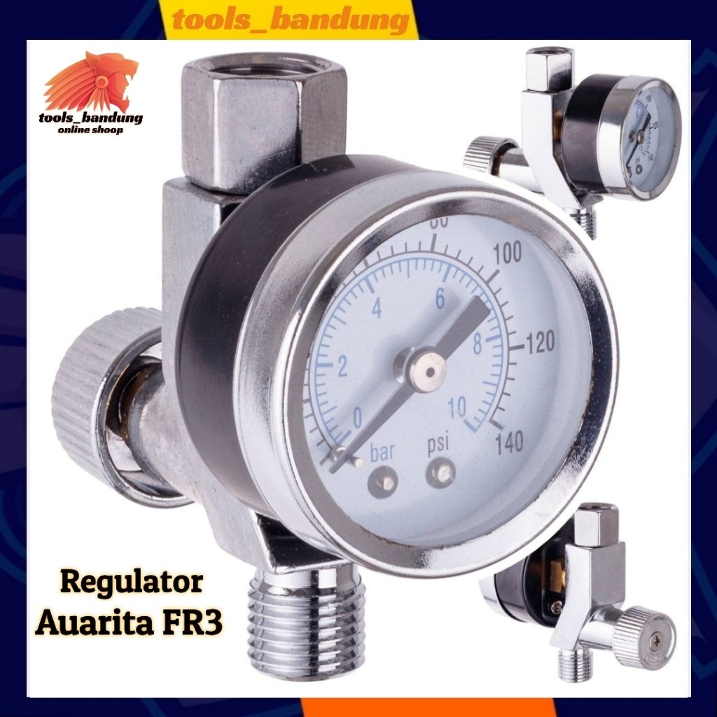 Air Regulator Auarita Fr3 Auarita Ar-802 Drat 1/4 Pengatur Tekanan Udara Spray Gun