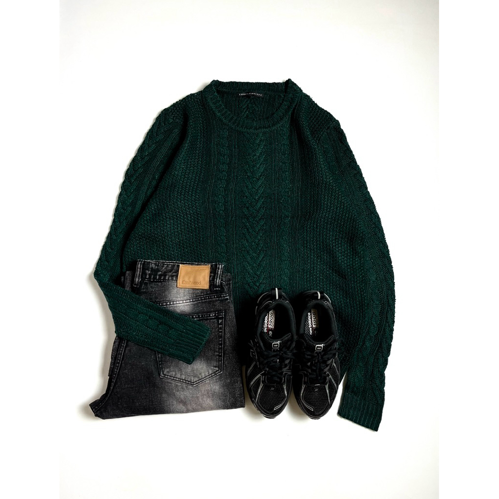 Chris Christy Knit Cable Green