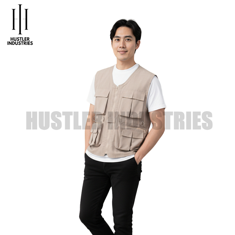 ROMPI CAESAR WARNA KREM VEST CARGO LAPANGAN SERBAGUNA