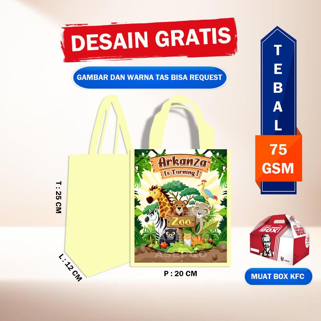 Tas ultah baby safari cute/tas ultah safari cute