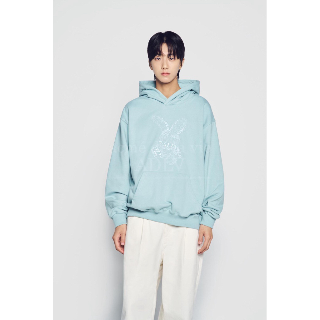 ADLV ORIGINAL LETTERING RABBIT HOODIE MINT