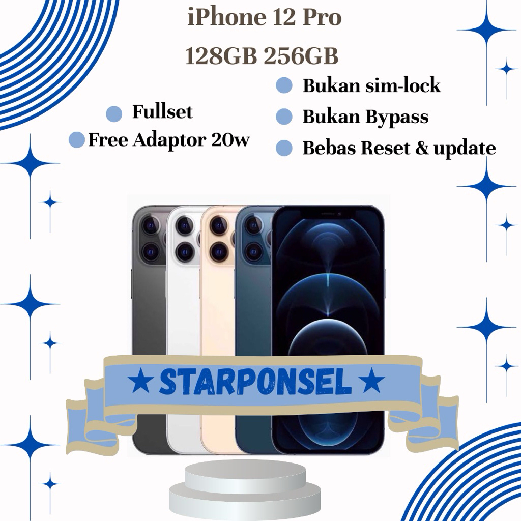 iPhone 12 Pro 128GB 256GB 512GB Fullset Second Original Ex Inter