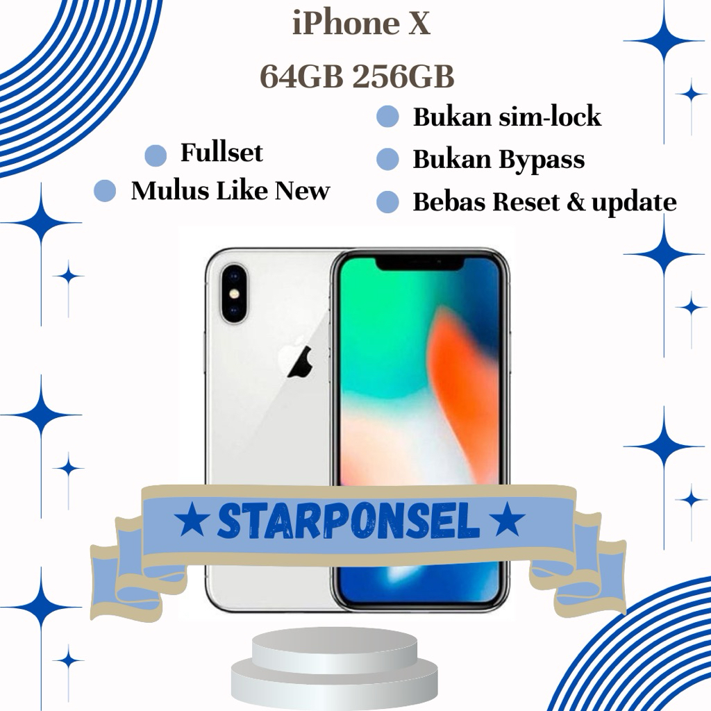 Apple iPhone X 64GB 256GB Fullset Inter Like New