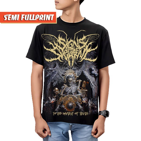 KAOS SIGNS OF THE SWARM | BAJU BAND BOOTLEG BRUTAL METAL DEATH CORE ROCK UNISEX | TO RID