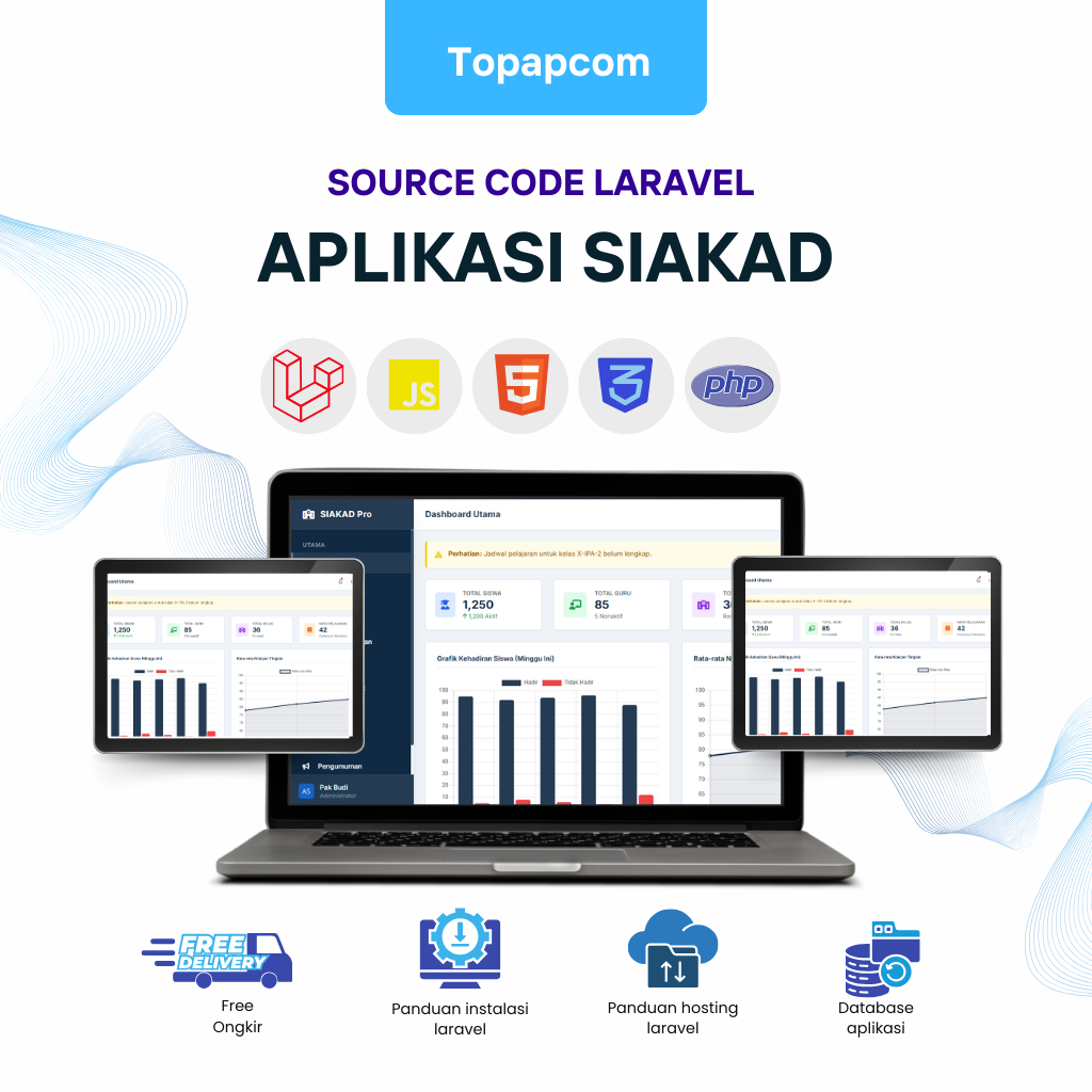 Aplikasi SIAKAD Laravel Sistem Informasi Akademik Sekolah | SOURCE CODE + DATABASE