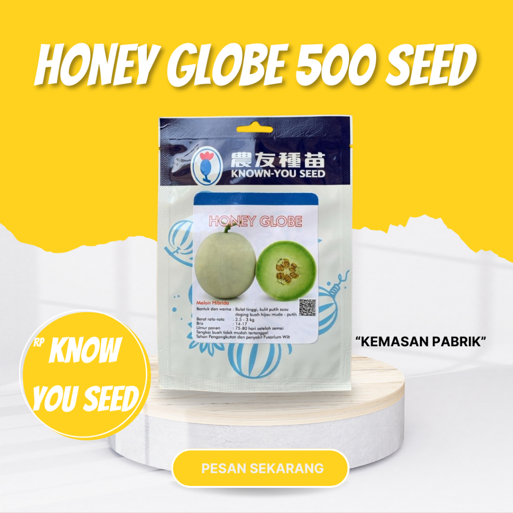 Known you seed HONEY GLOBE 500 SEED Benih Melon